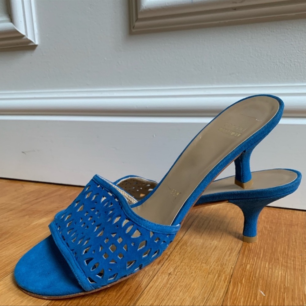 Royale Blue Kitten Heel Mules